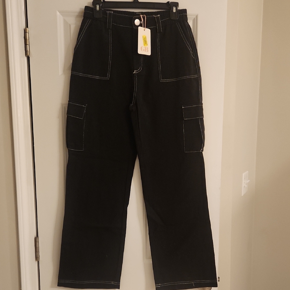 Gianni Bini Black Cargo Pants, Size Small